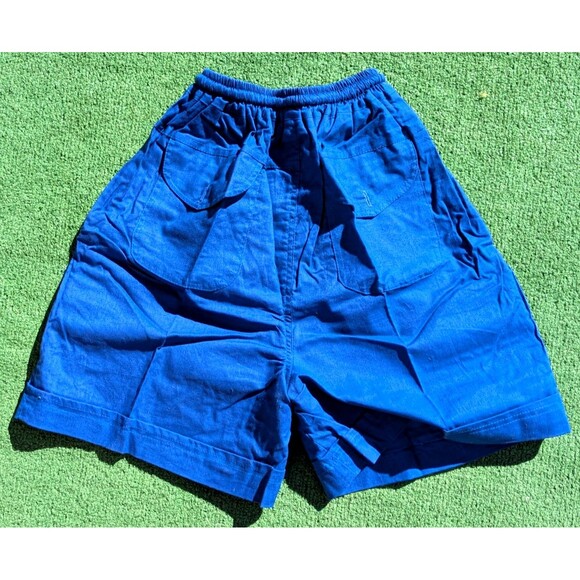 VTG Neon Drawstring High Waisted Women's Sm Pleated Cotton 1990s 3Pc Short Set - Picture 9 of 10